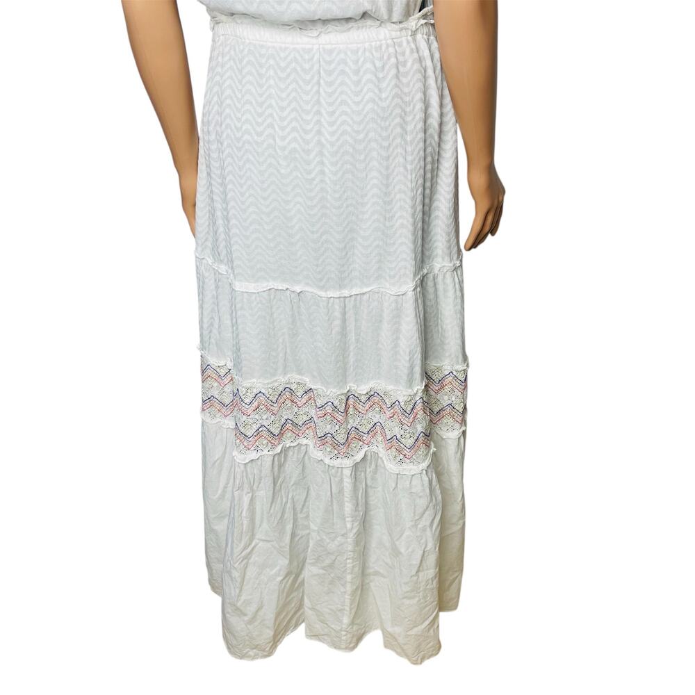 Ramy Brook Paloma Chevron Coverup dress Long embroidered white - Picture 7 of 11